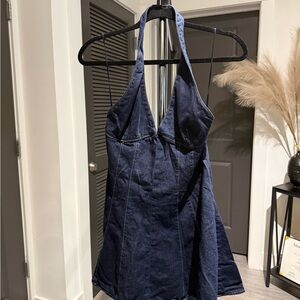 Zara Navy Halter Mini Dress